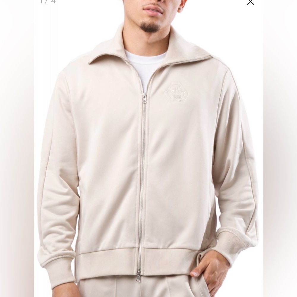 Puma x Rhuigi Track Jacket Mens Long Sleeve Full Zip XXL Beige athletic casual